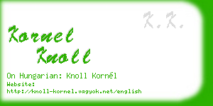 kornel knoll business card