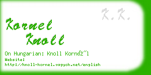 kornel knoll business card